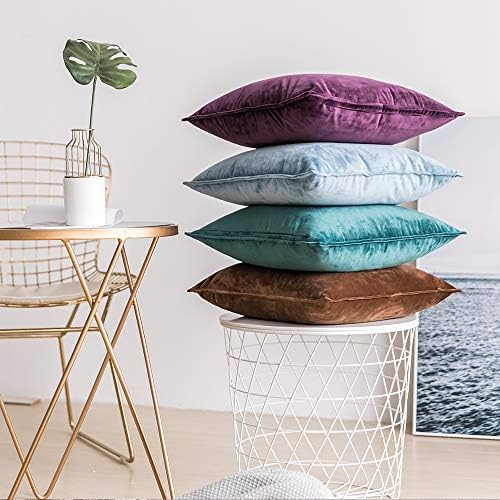 MIULEE Pack of 2 Decorative Velvet Throw Pillow Cover Soft Chocolate Pillow - Image 9