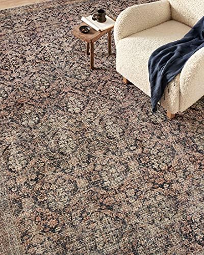 Amber Lewis x Loloi Billie Collection BIL-01 Ink / Salmon 7'-6" x 9'-6" Area Rug - Image 6