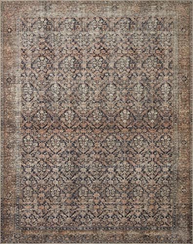 Amber Lewis x Loloi Billie Collection BIL-01 Ink / Salmon 7'-6" x 9'-6" Area Rug - Image 3